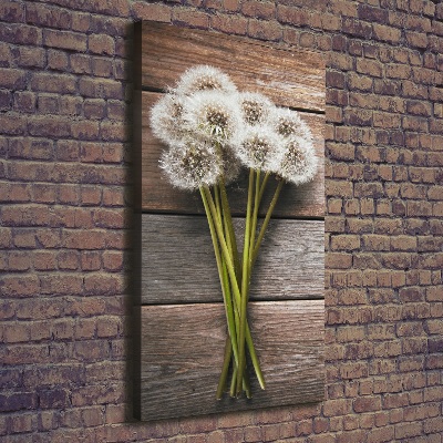 Verticale foto op canvas Een boeket paardenbloemen