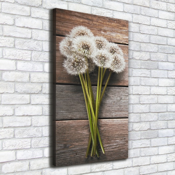Verticale foto op canvas Een boeket paardenbloemen