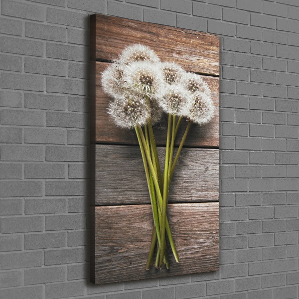 Verticale foto op canvas Een boeket paardenbloemen