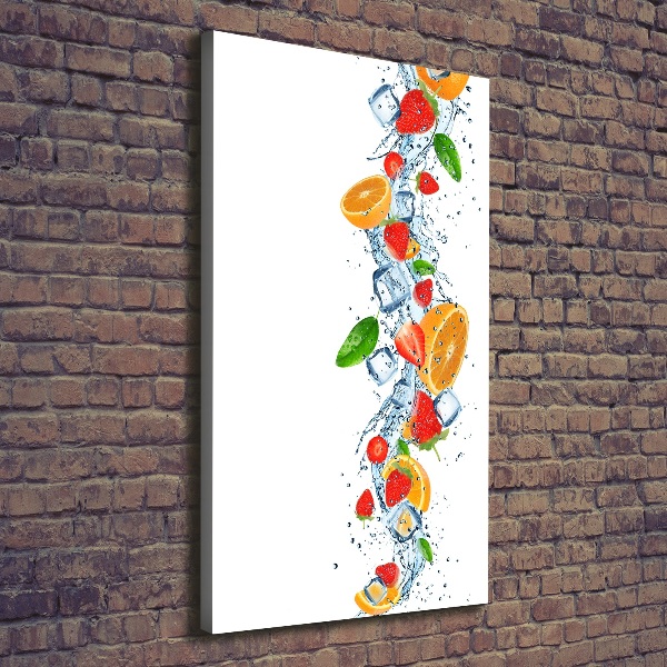 Verticaal schilderij op canvas Fruit en ijs