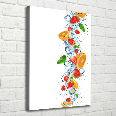 Verticaal schilderij op canvas Fruit en ijs