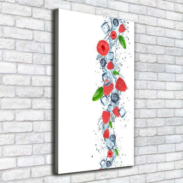 Verticale foto op canvas Bosvruchten en ijs