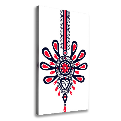 Verticaal schilderij op canvas Pools volkspatroon