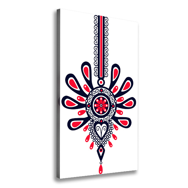 Verticaal schilderij op canvas Pools volkspatroon