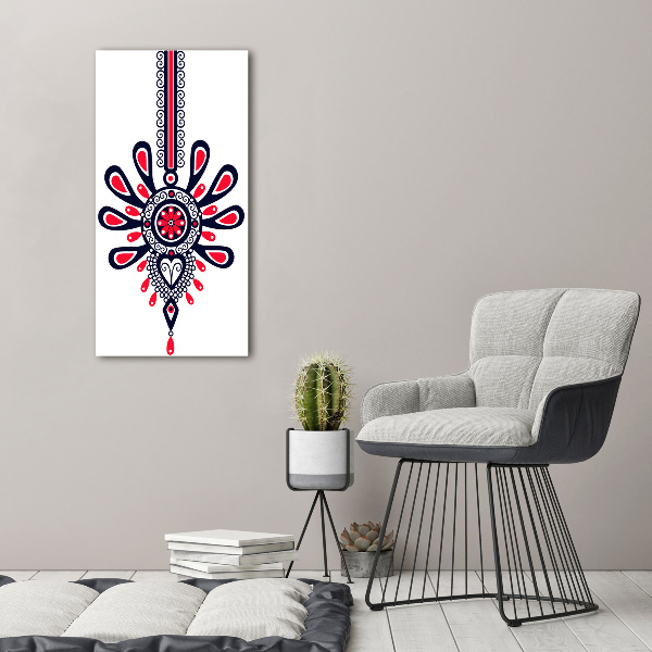 Verticaal schilderij op canvas Pools volkspatroon