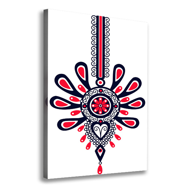 Verticaal schilderij op canvas Pools volkspatroon