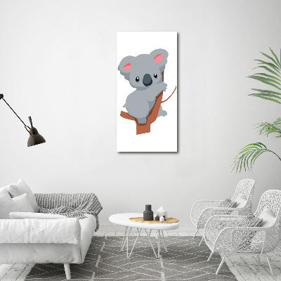 Verticaal schilderij op canvas Panda in een boom