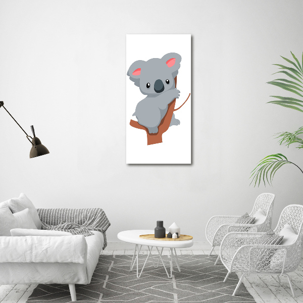 Verticaal schilderij op canvas Panda in een boom