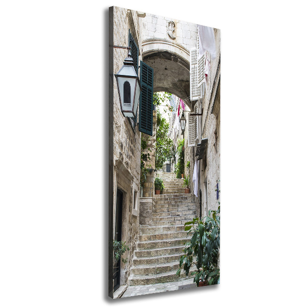 Verticale foto op canvas De straten van Dubrovnik