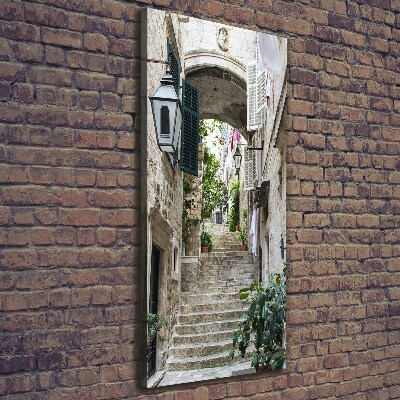 Verticale foto op canvas De straten van Dubrovnik