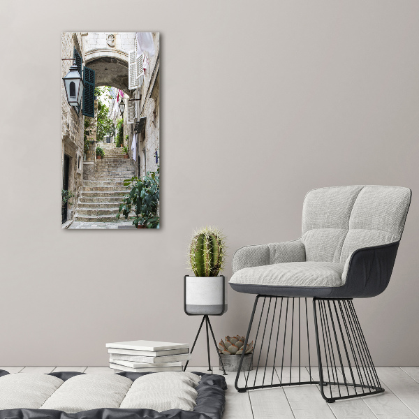 Verticale foto op canvas De straten van Dubrovnik