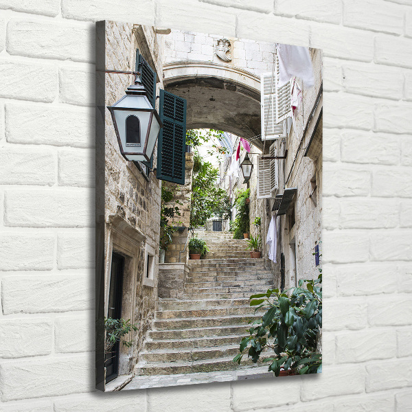 Verticale foto op canvas De straten van Dubrovnik