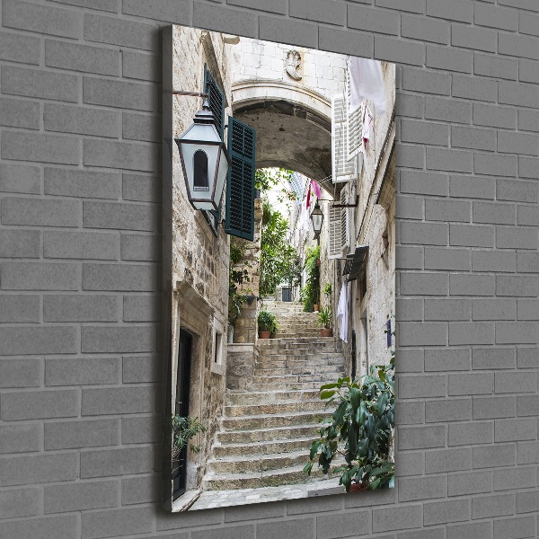 Verticale foto op canvas De straten van Dubrovnik
