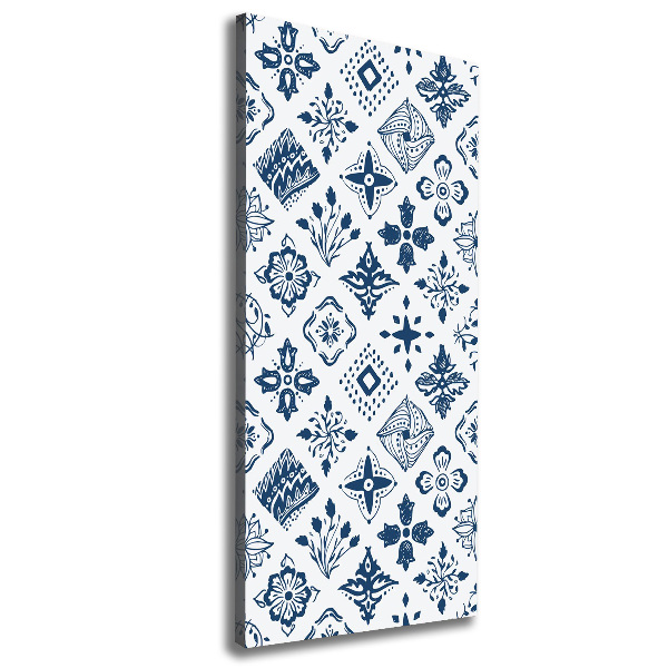 Verticale canvasfoto Bloemenpatroon