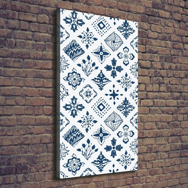 Verticale canvasfoto Bloemenpatroon