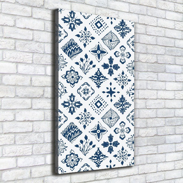 Verticale canvasfoto Bloemenpatroon