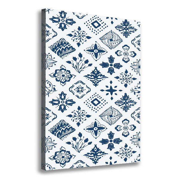Verticale canvasfoto Bloemenpatroon