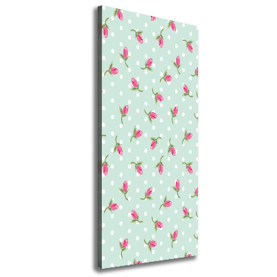 Verticaal schilderij op canvas Rozen