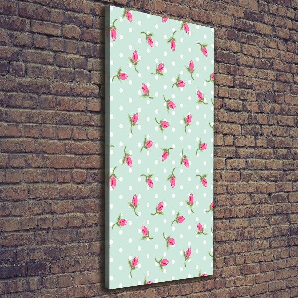 Verticaal schilderij op canvas Rozen