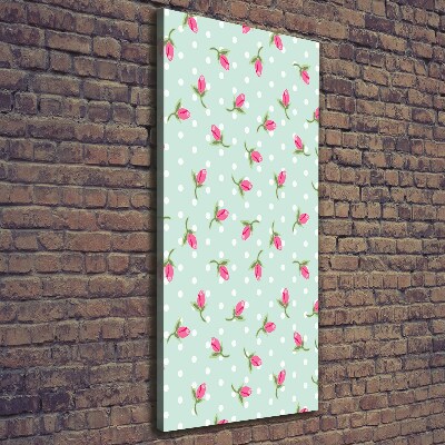 Verticaal schilderij op canvas Rozen