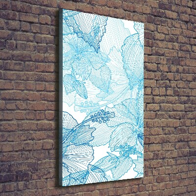 Verticaal canvasschilderij Hawaiiaanse bloemen