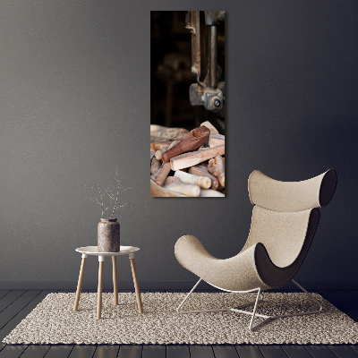 Verticaal schilderij op canvas Houten gereedschap