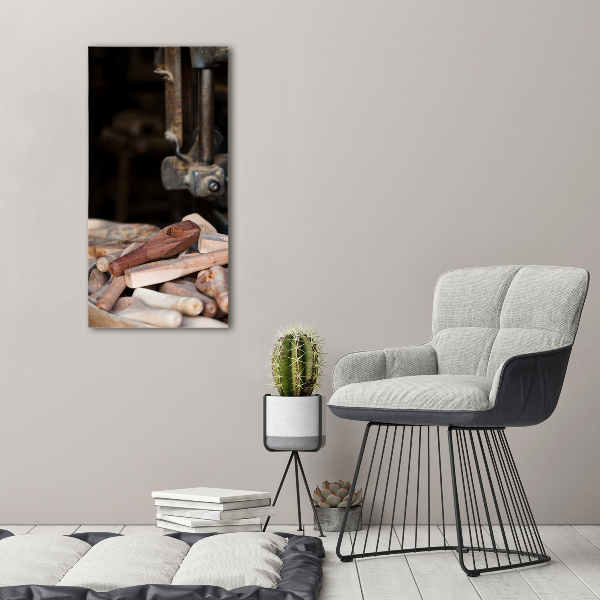 Verticaal schilderij op canvas Houten gereedschap
