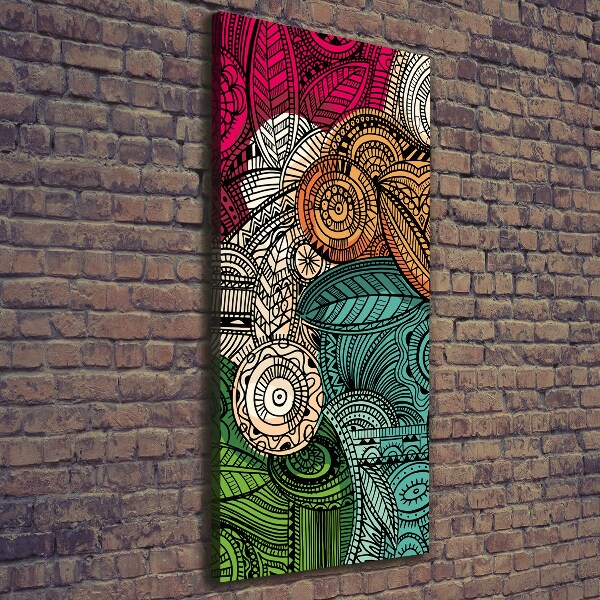 Verticaal canvasschilderij Abstracte veren