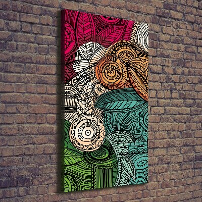 Verticaal canvasschilderij Abstracte veren