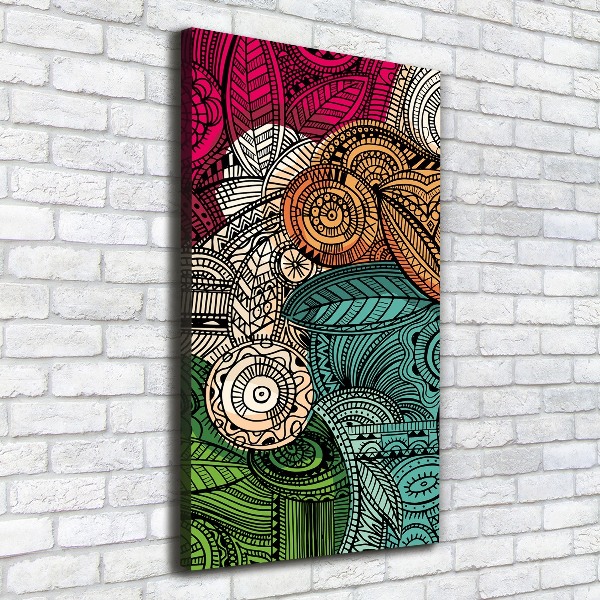 Verticaal canvasschilderij Abstracte veren