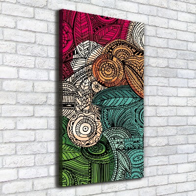 Verticaal canvasschilderij Abstracte veren