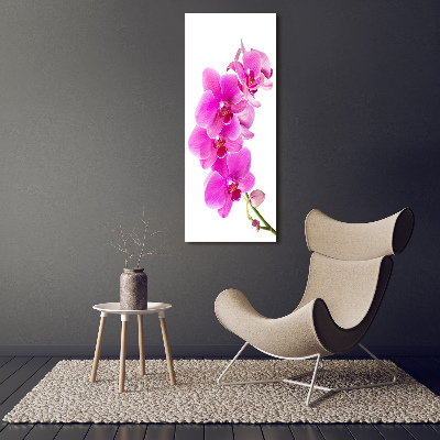 Verticaal canvasschilderij Roze orchidee