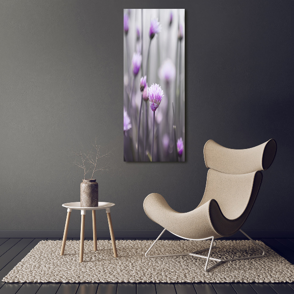 Verticale canvasfoto Bieslookbloemen