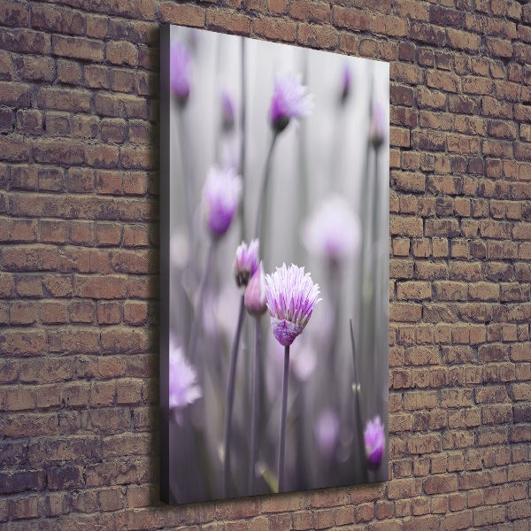 Verticale canvasfoto Bieslookbloemen