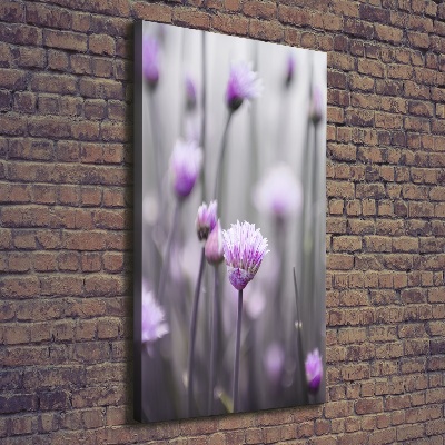Verticale canvasfoto Bieslookbloemen