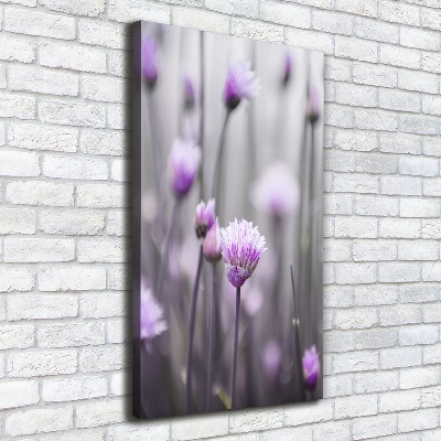 Verticale canvasfoto Bieslookbloemen