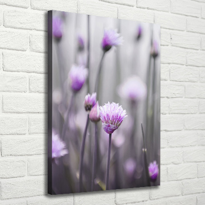 Verticale canvasfoto Bieslookbloemen