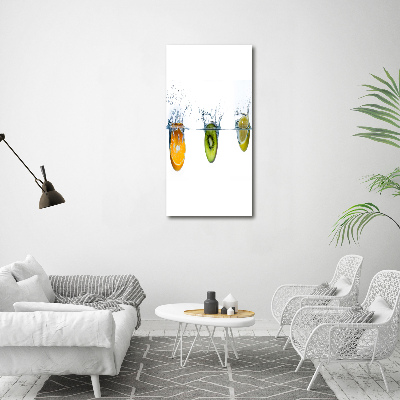 Verticaal canvasschilderij Fruit onder water