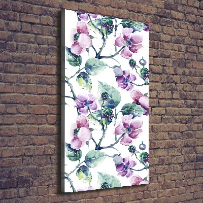 Verticaal schilderij op canvas Braambloemen