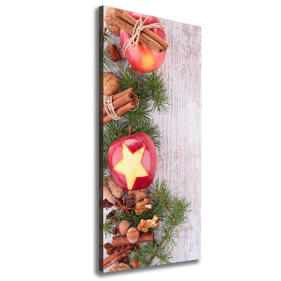 Verticale foto op canvas Kerstappels