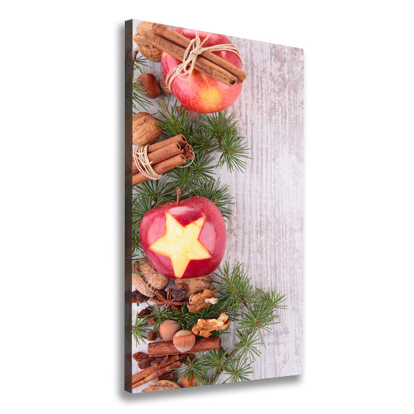 Verticale foto op canvas Kerstappels