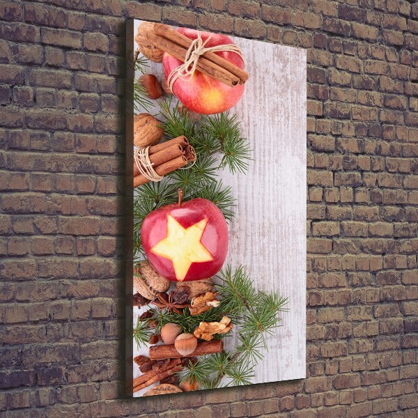 Verticale foto op canvas Kerstappels