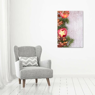 Verticale foto op canvas Kerstappels