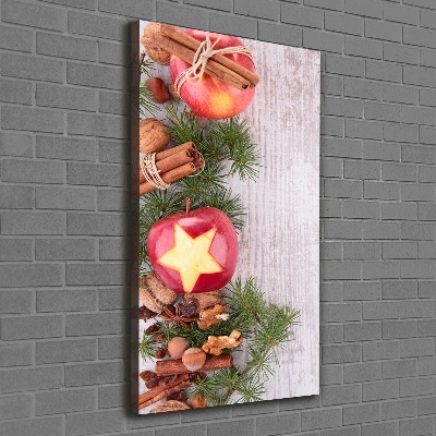 Verticale foto op canvas Kerstappels