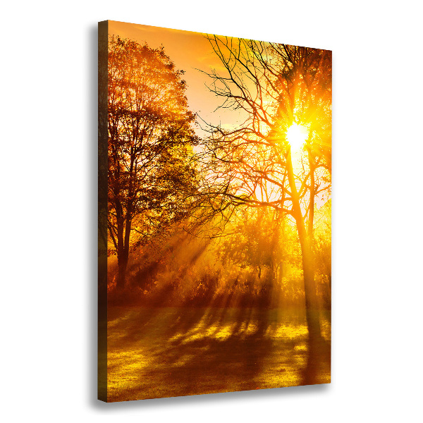 Verticaal canvasschilderij Park in de herfst