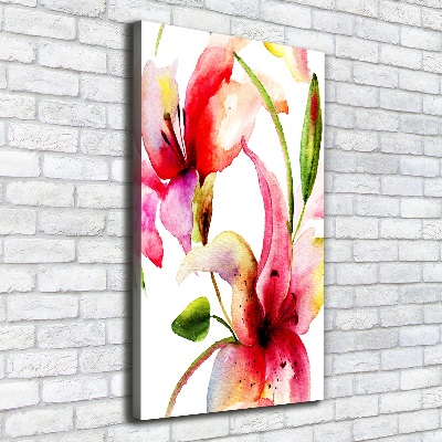 Verticale canvasfoto Leliebloemen