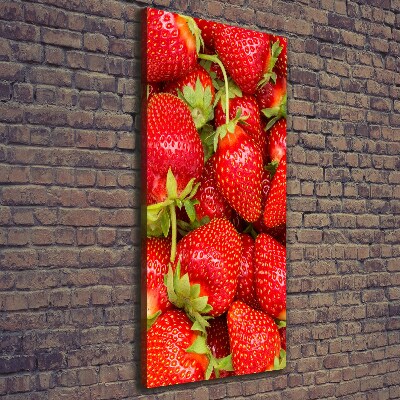 Verticale foto op canvas Aardbeien
