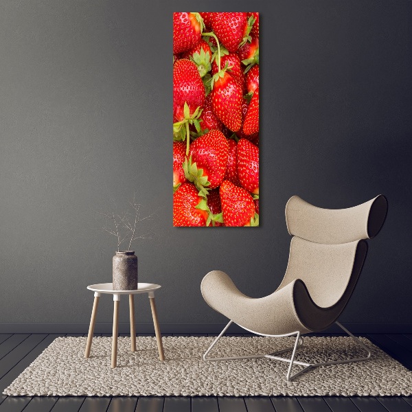 Verticale foto op canvas Aardbeien