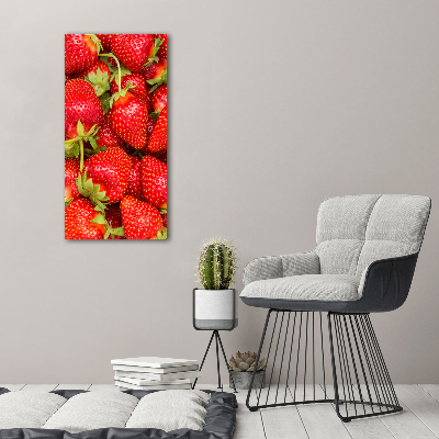 Verticale foto op canvas Aardbeien