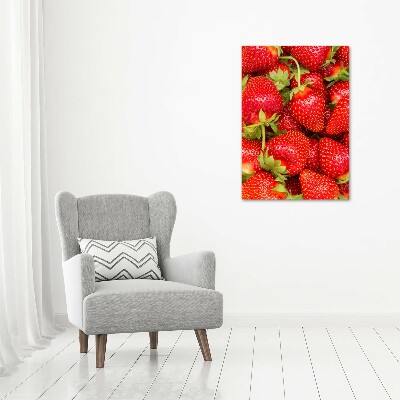 Verticale foto op canvas Aardbeien